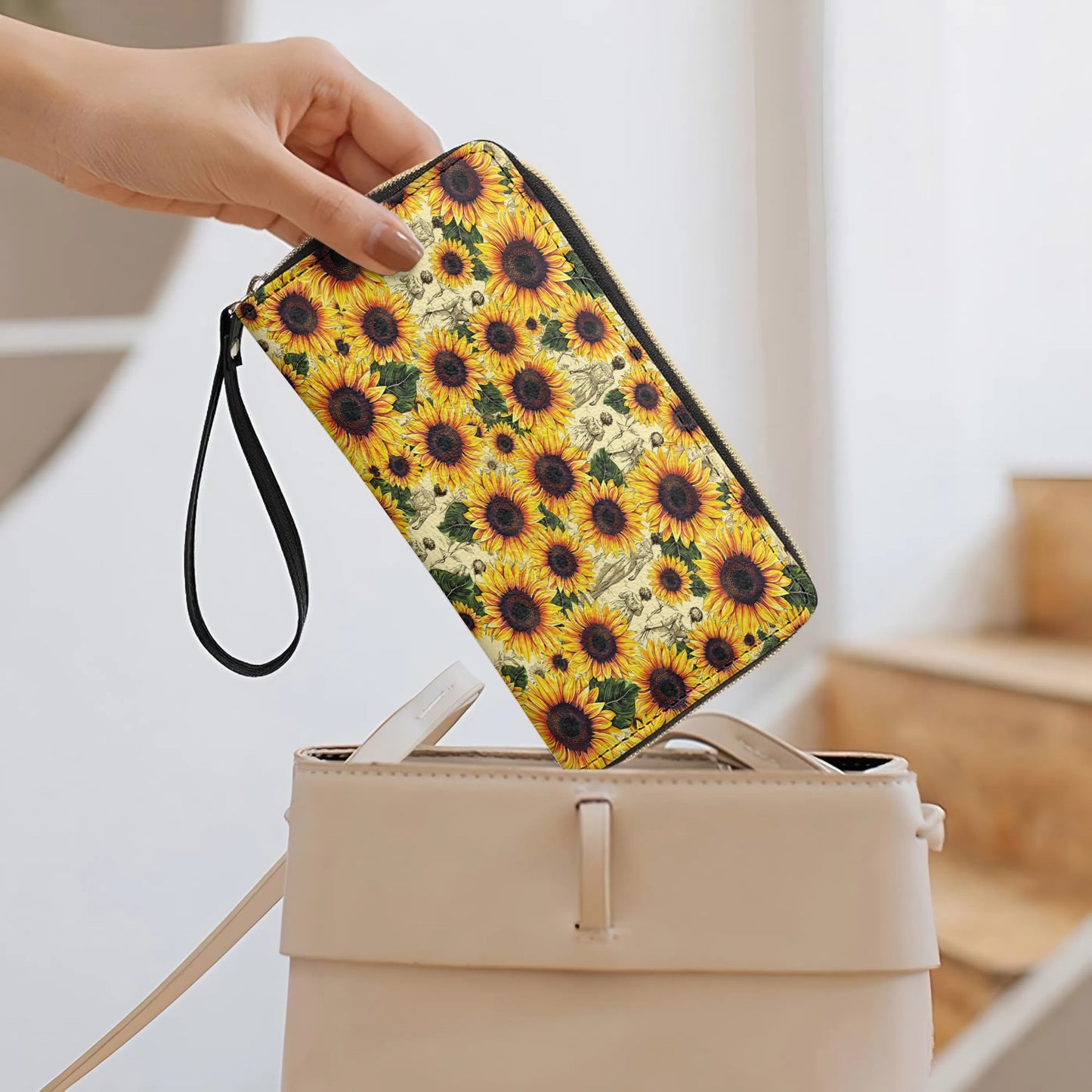 Shineful Leather Clutch Purse Sunflower Legacy - Grandma, Mom & Daughter Edition