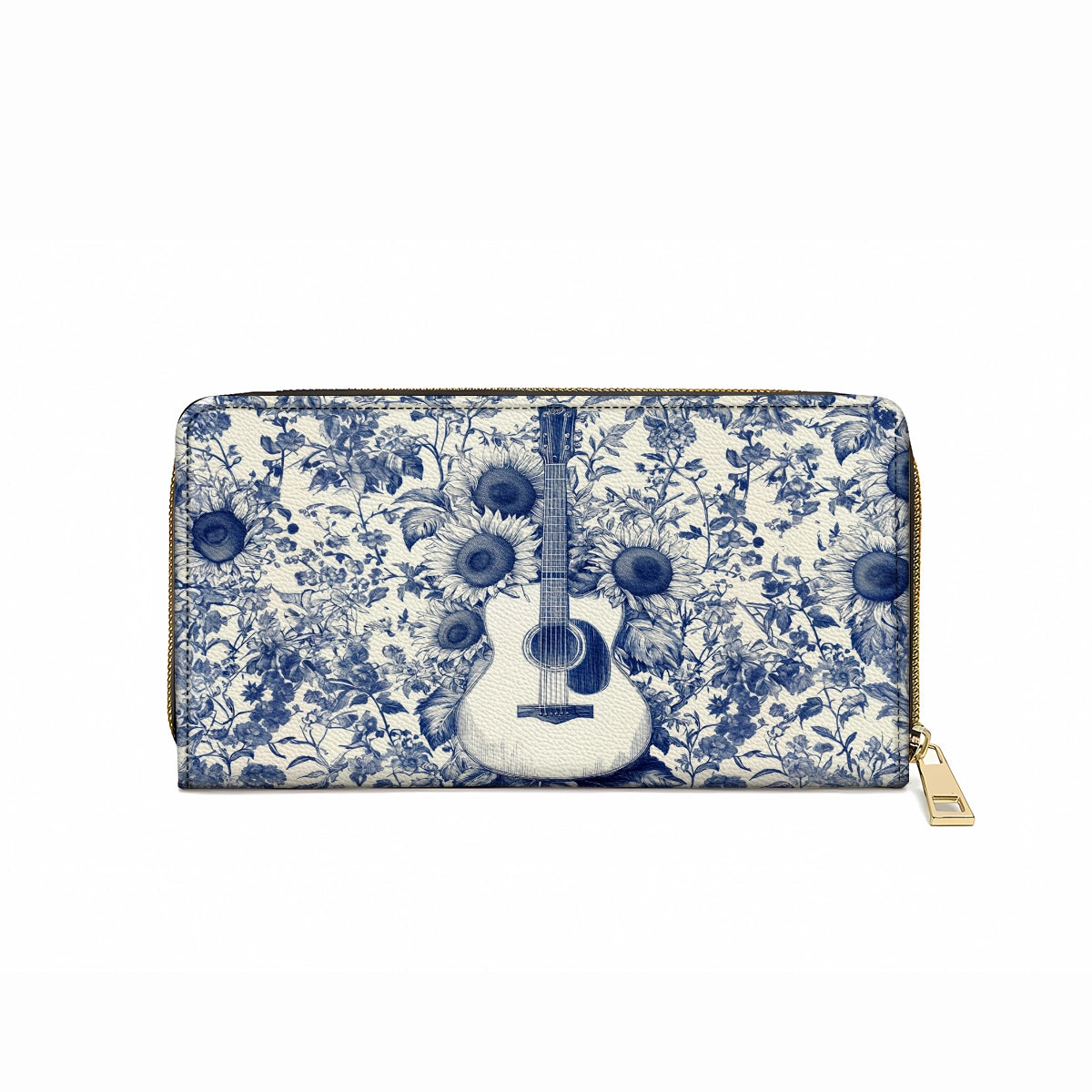 Shineful Leather Clutch Purse With Wristlet Strap Handle Sunflower Serenade