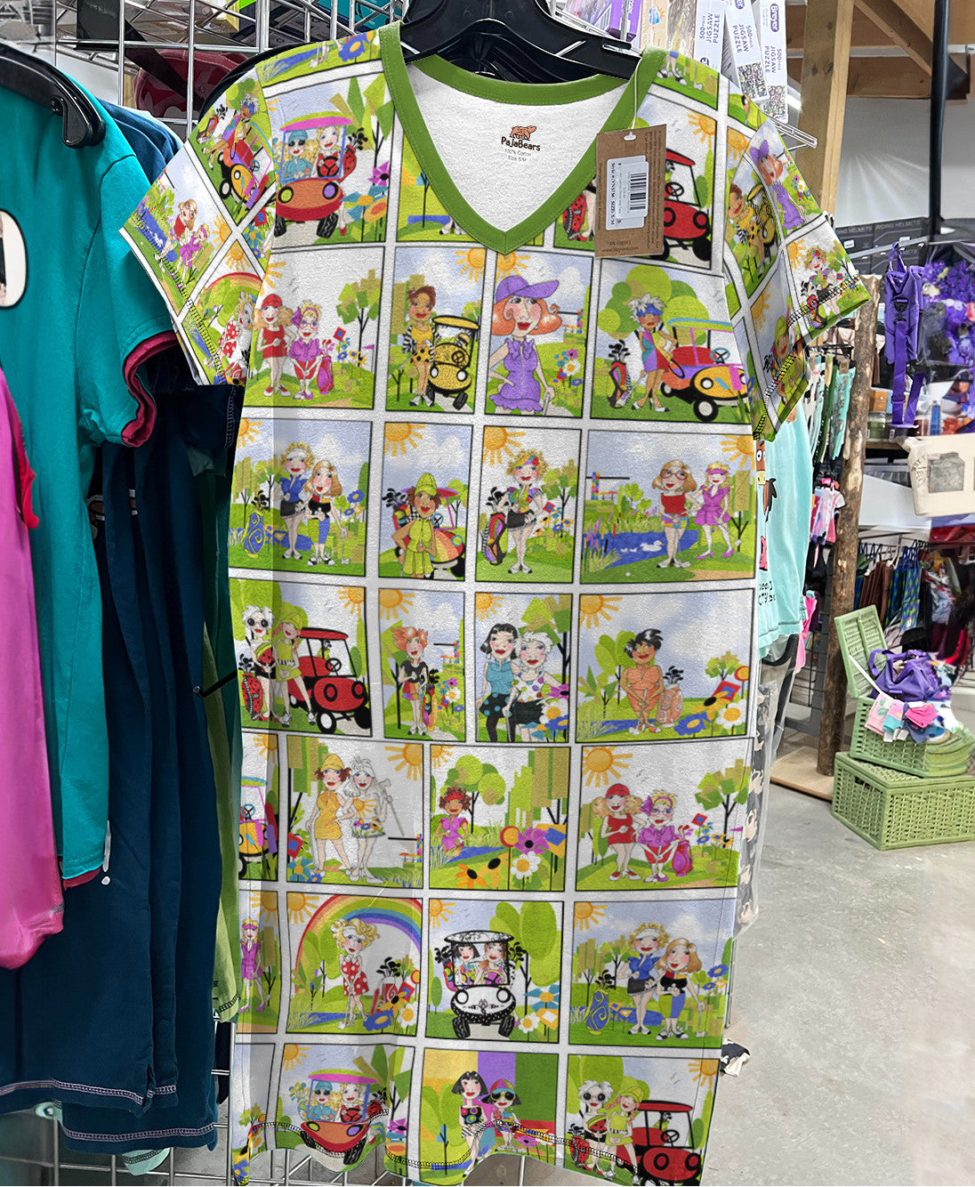 Golf Pajabears® V-Neck Nightshirts Happy Nt10