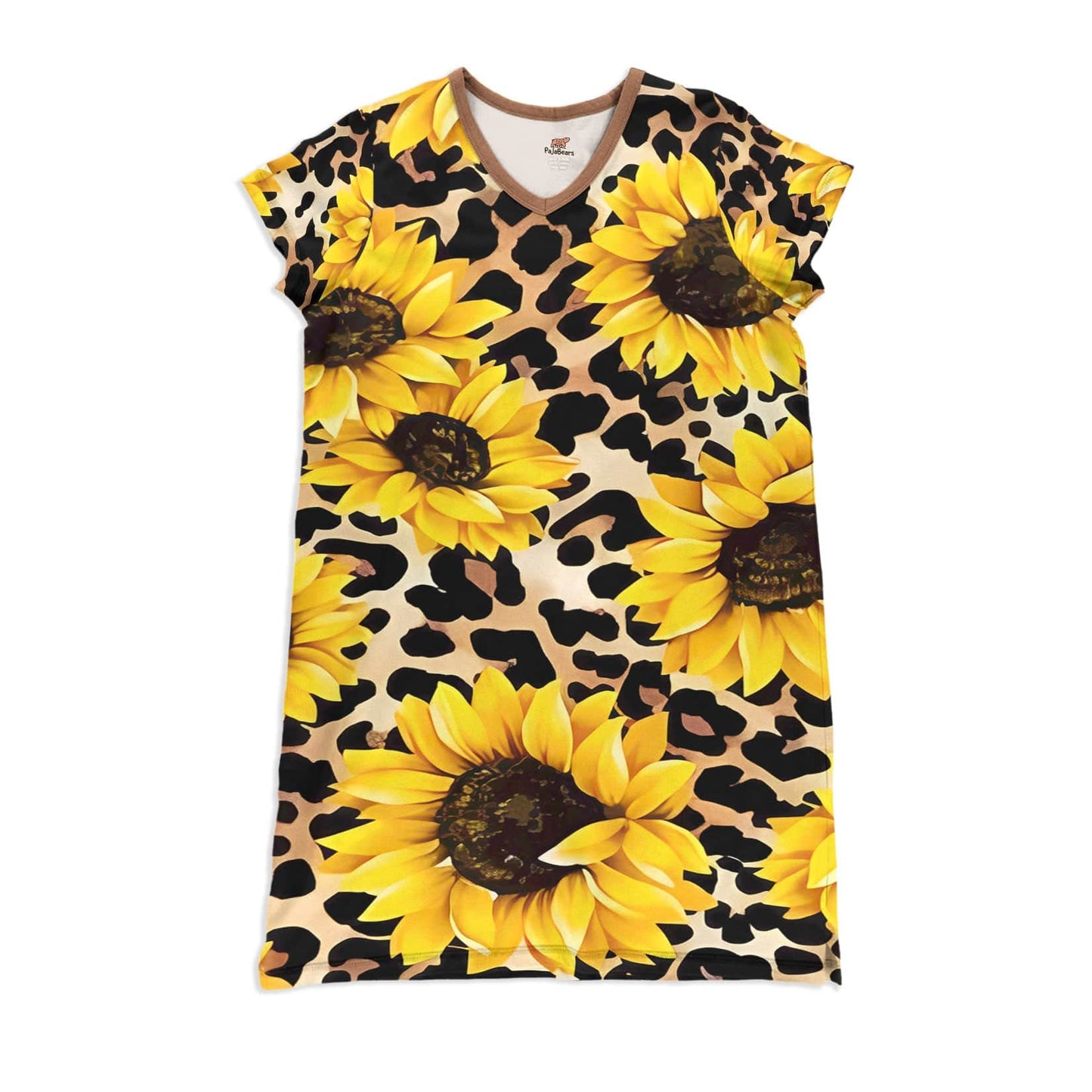 Sunflower Pajabears® V-Neck Nightshirts Amazing Sunflowers Nt10