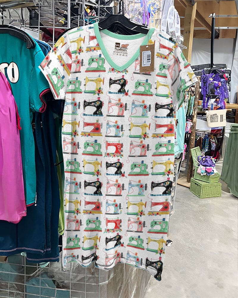 Sewing Pajabears® V-Neck Nightshirts Press Flowers Machines Tl10