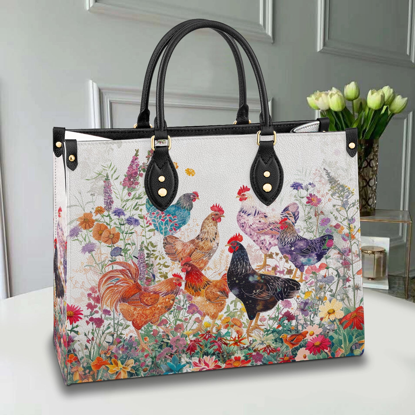 Shineful Leather Bag Garden Rooster Harmony