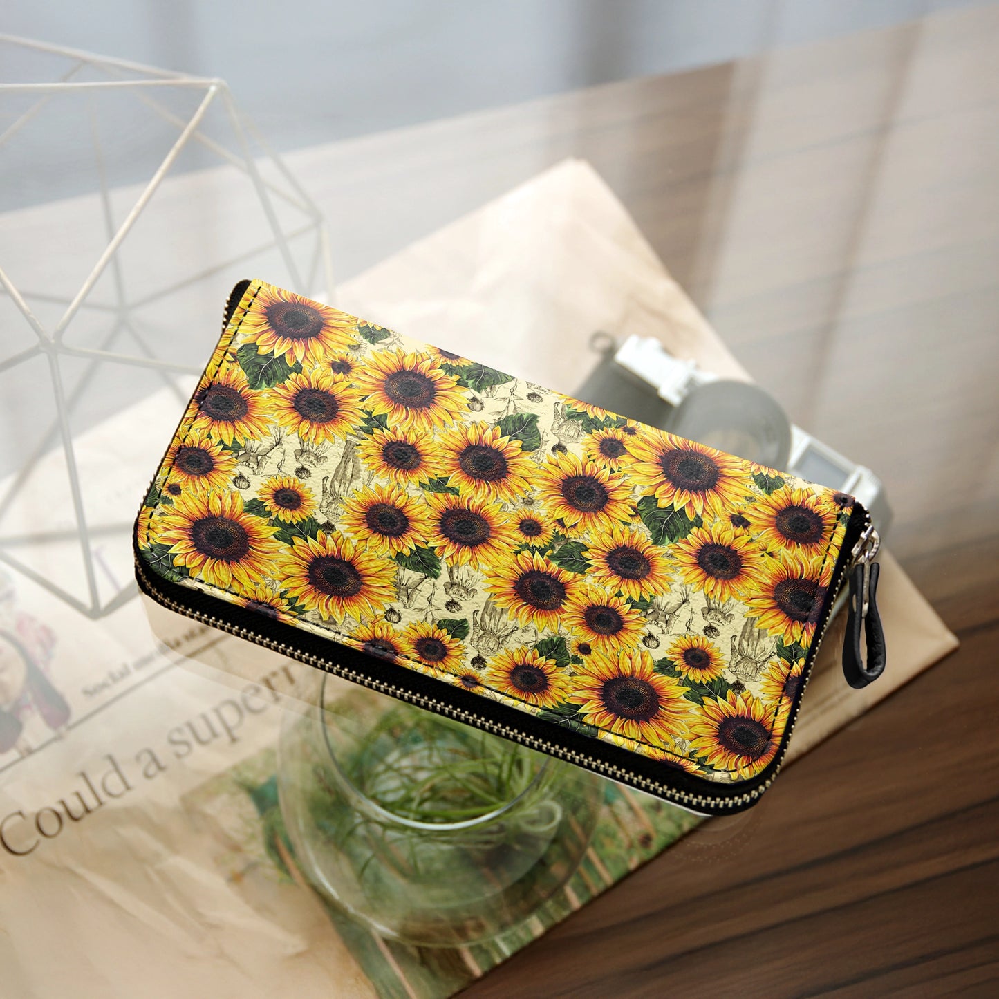 Shineful Leather Clutch Purse Sunflower Legacy - Grandma, Mom & Daughter Edition