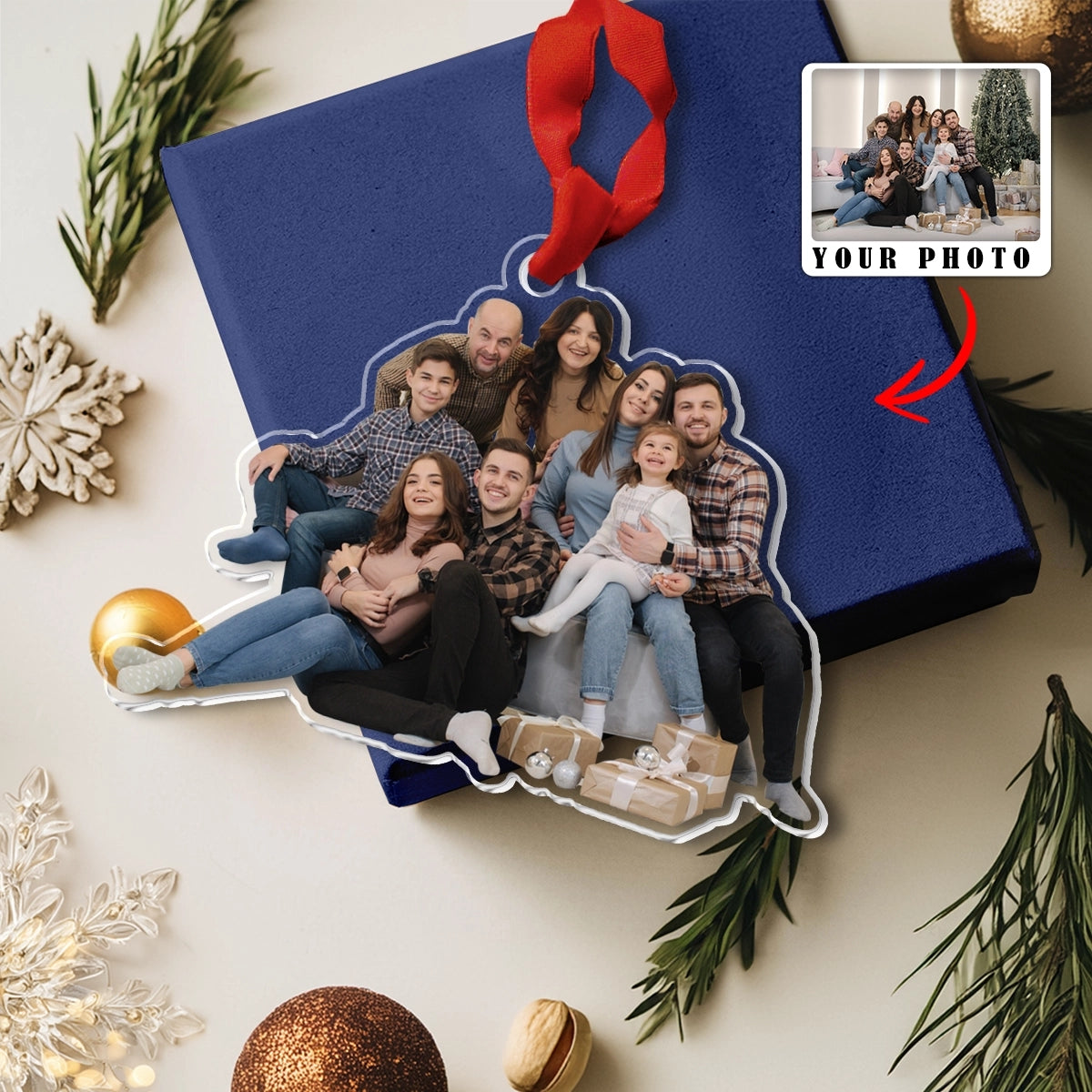 Shineful Decoration Ornament Family Personalized Pack Upload Photo