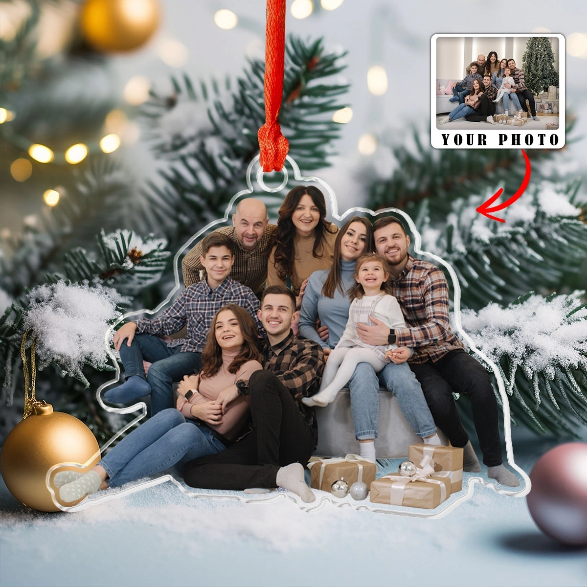 Shineful Decoration Ornament Family Personalized Pack Upload Photo
