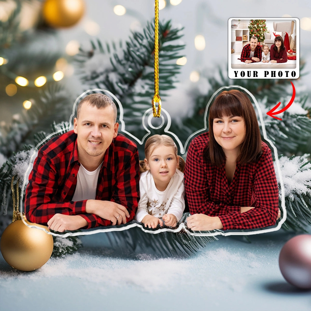 Shineful Decoration Ornament Family Personalized Pack Upload Photo