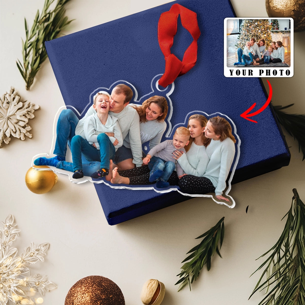 Shineful Decoration Ornament Family Personalized Pack Upload Photo