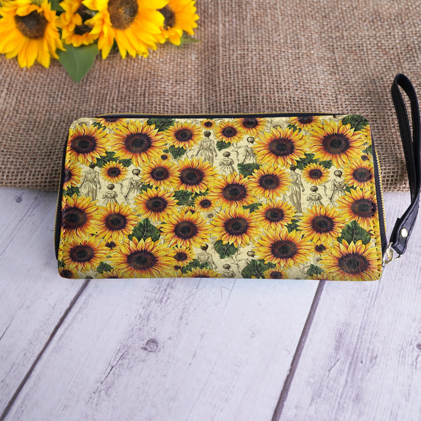 Shineful Leather Clutch Purse Sunflower Legacy - Grandma, Mom & Daughter Edition