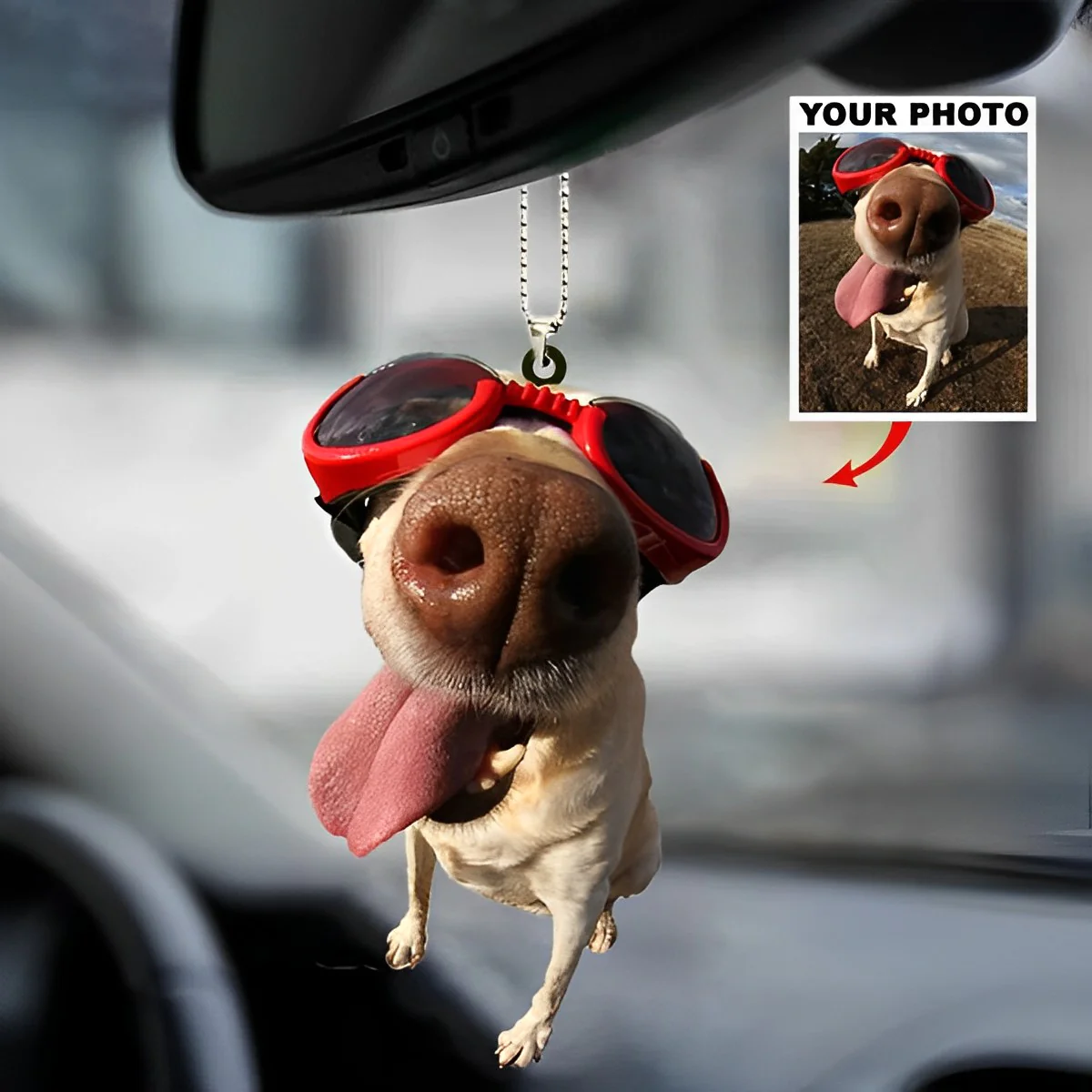 Personalized Car Hanging Ornament - Gift For Dog Lover Custom Your Photo