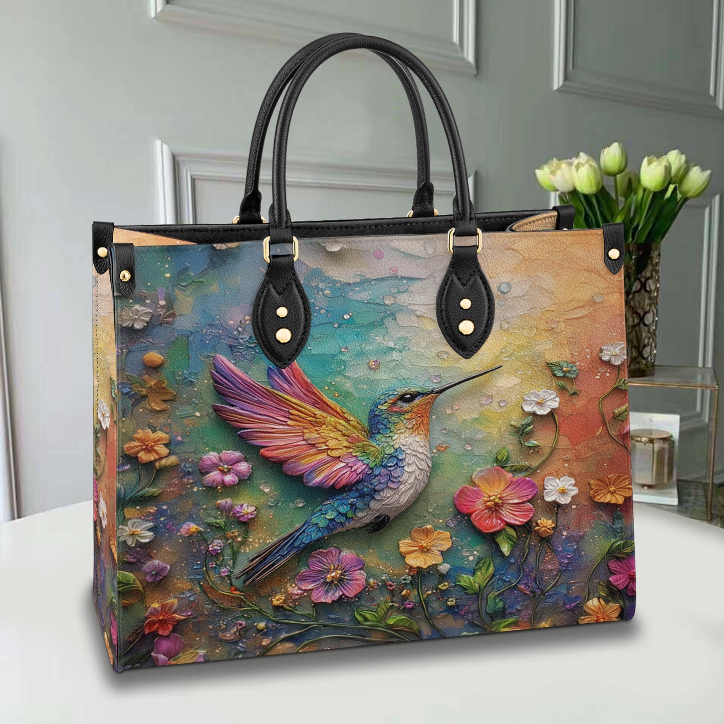 Shineful Leather Bag Hummingbird Haven
