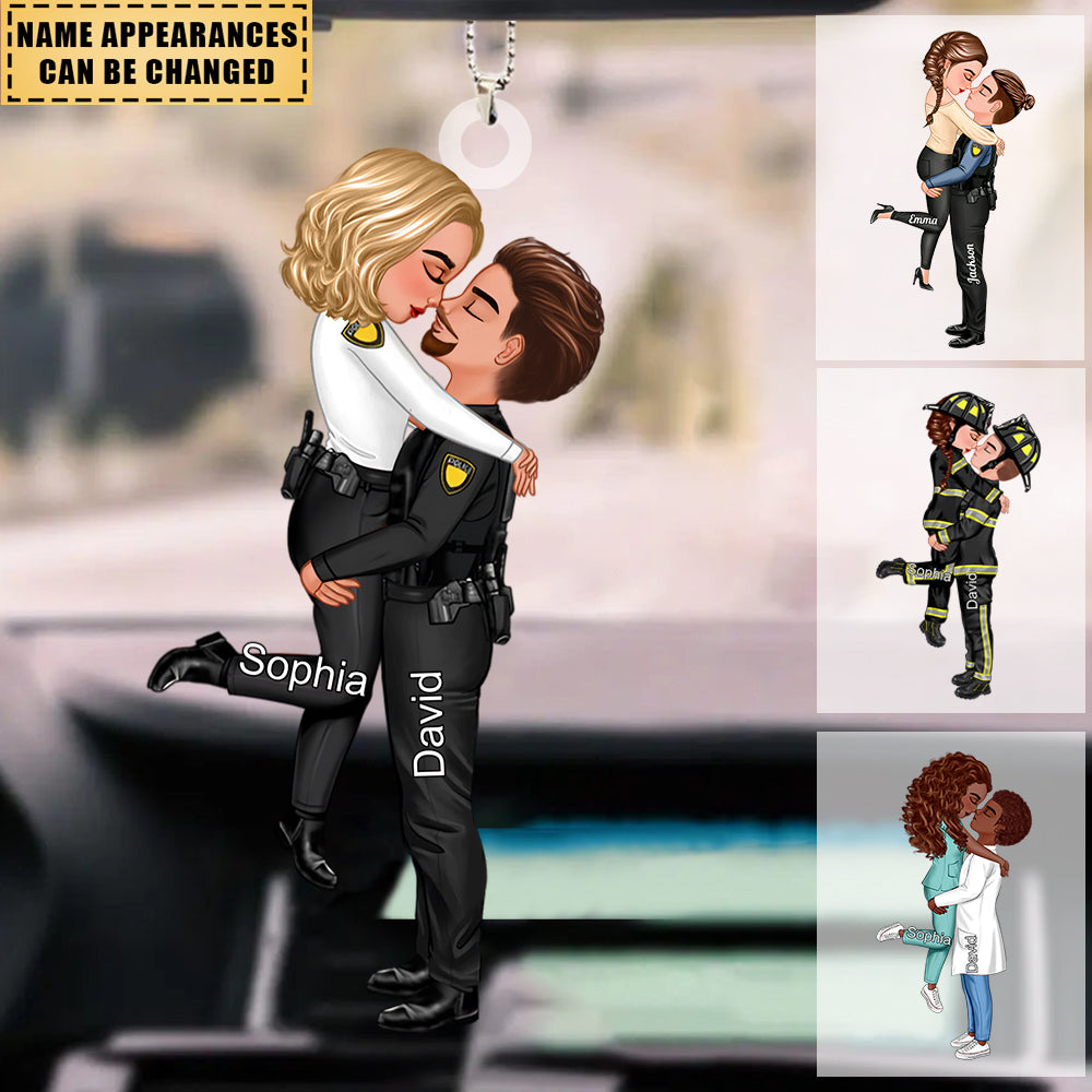 Doll Couple Kissing Hugging Perzonalized Acrylic Ornament Lv01 Keychain