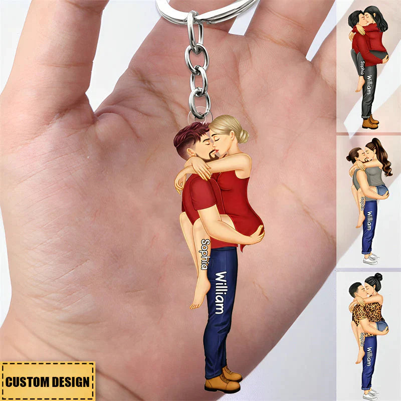 Couple Kissing - Gift For Couples Personalized Acrylic Keychain