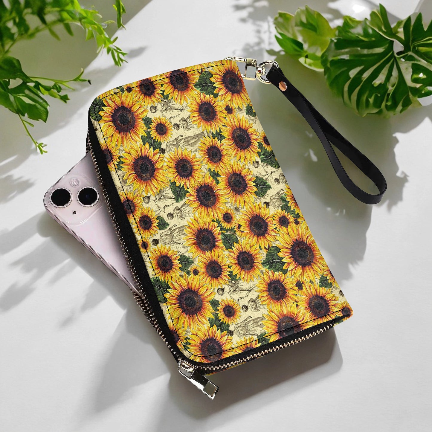 Shineful Leather Clutch Purse Sunflower Legacy - Grandma, Mom & Daughter Edition