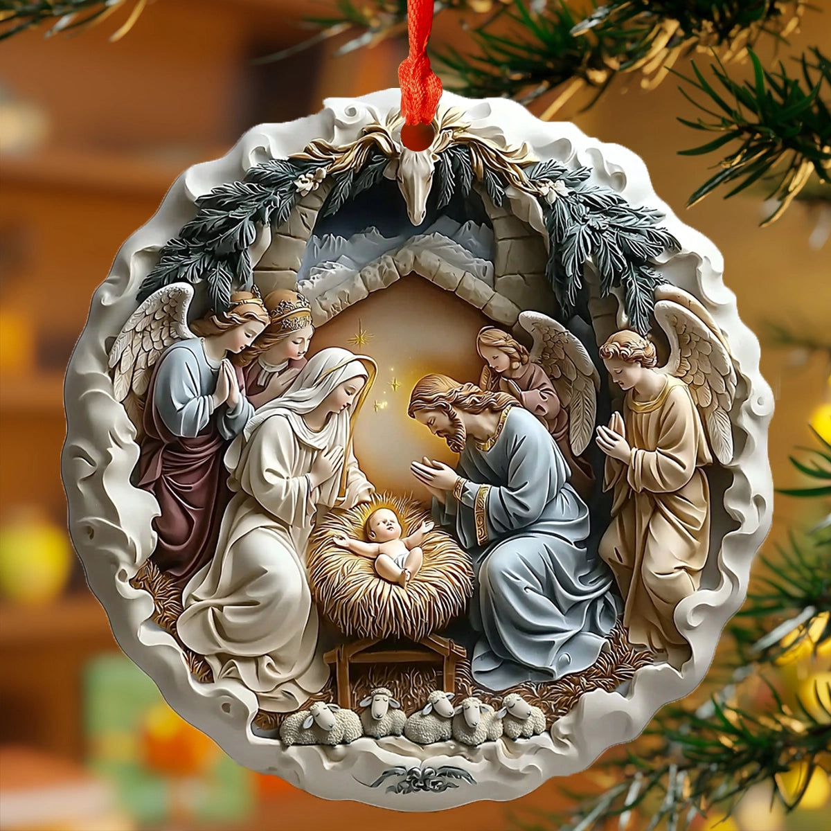 Pack de décorations en acrylique 2D brillantes à prix réduit pour la crèche de Noël