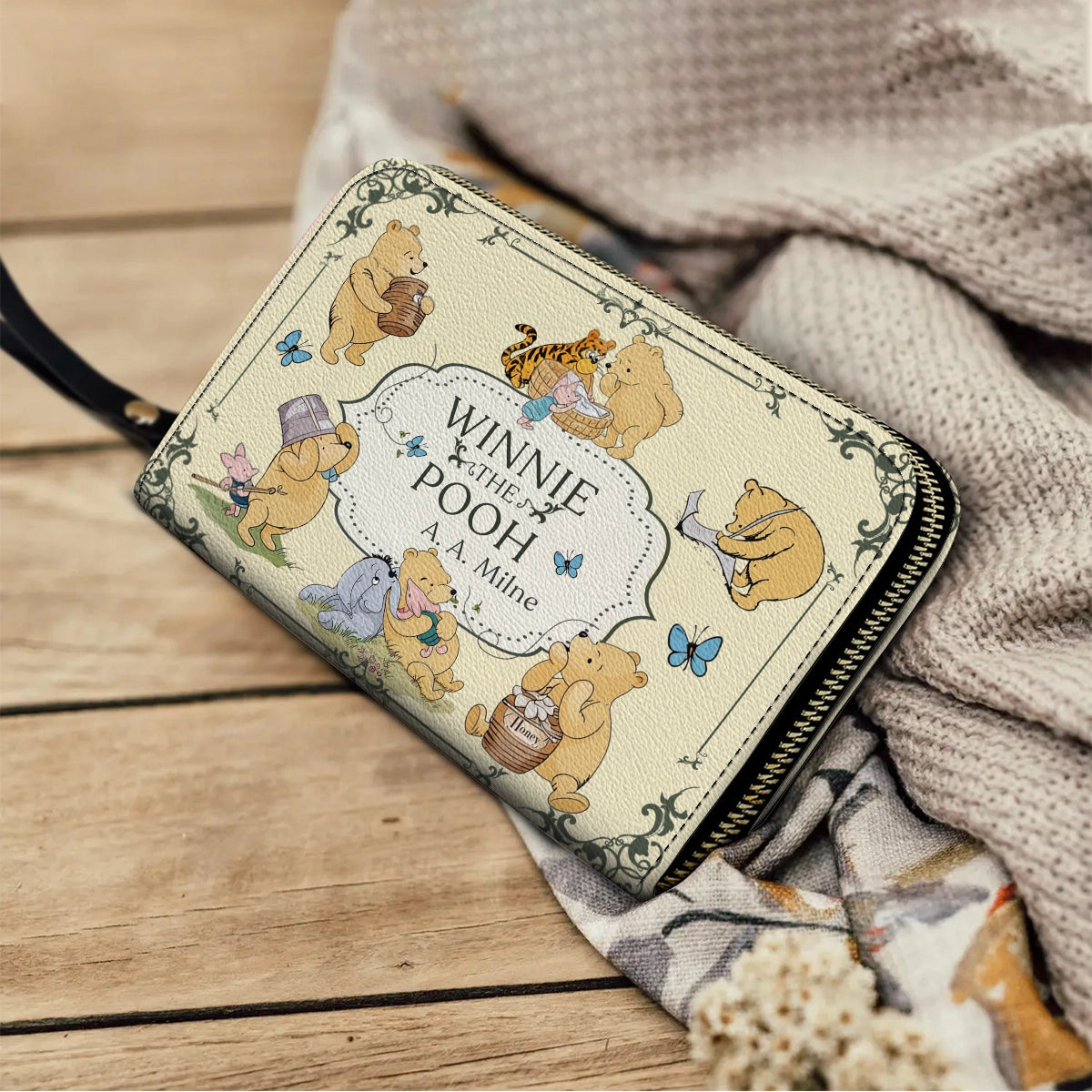 Shineful Leather Clutch Purse With Wristlet Strap Handle Winnie’s Classic Charm
