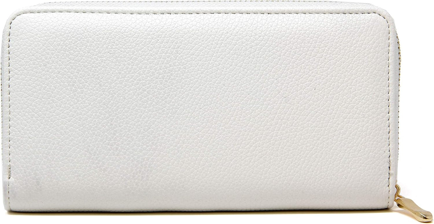 Matching Design Leather Clutch Wallet