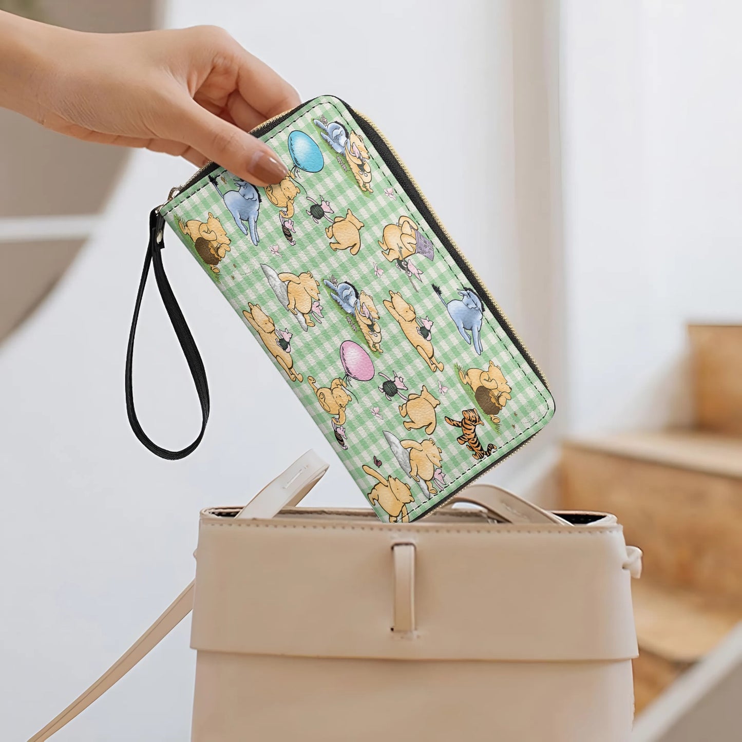 Shineful Leather Clutch Purse With Wristlet Strap Handle Whispers of the Hundred Acre
