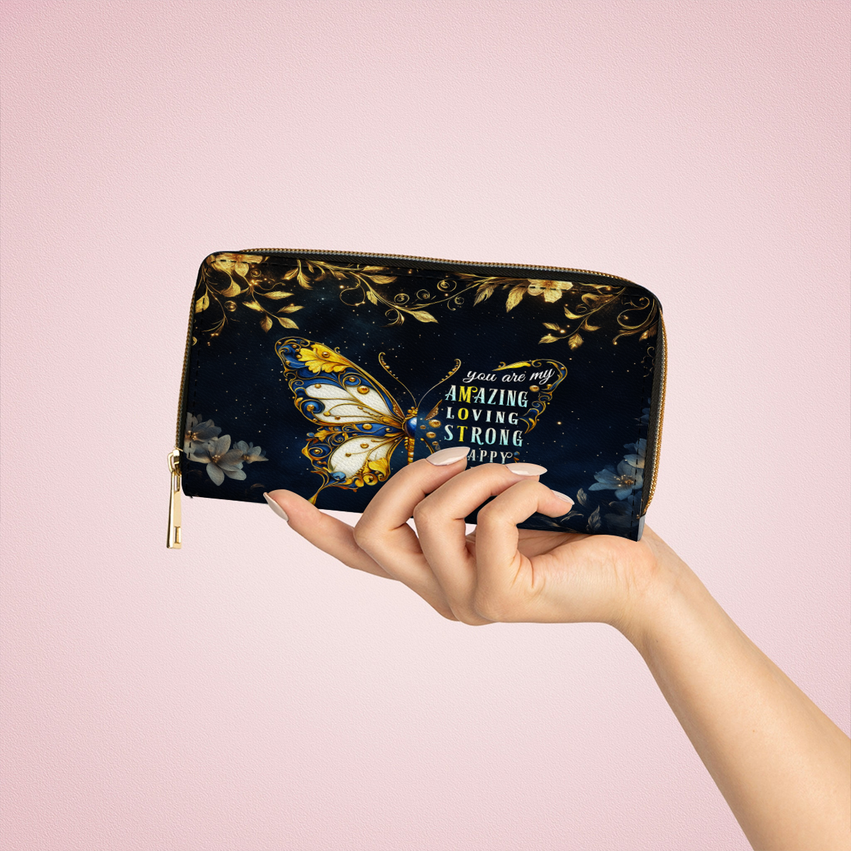 Shineful Leather Clutch Purse With Wristlet Strap Handle You Are My Mother
