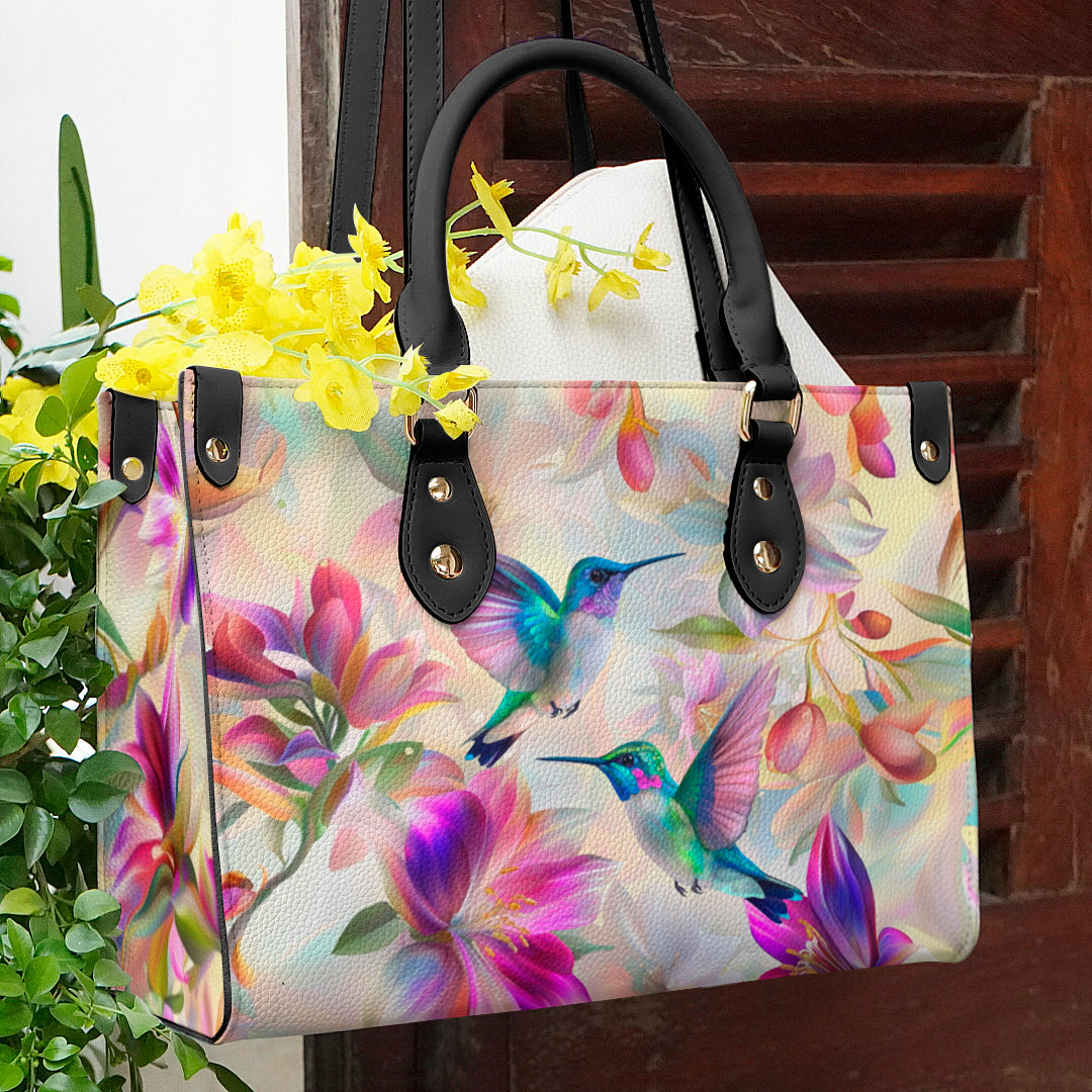 Shineful Leather Bag Floral Hummingbird Elegance