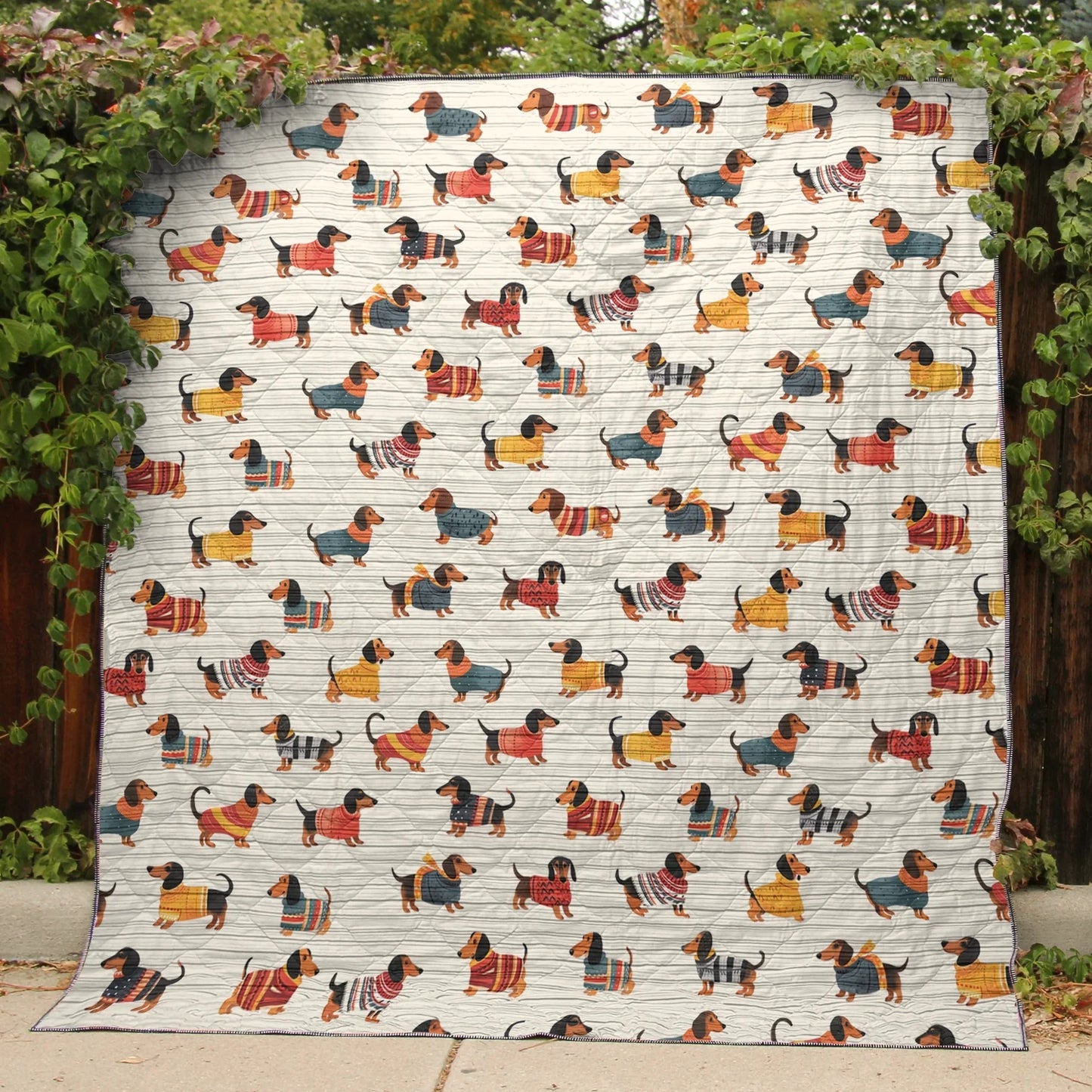 Cozy Dachshunds - All Season Faux Quilt Vq03