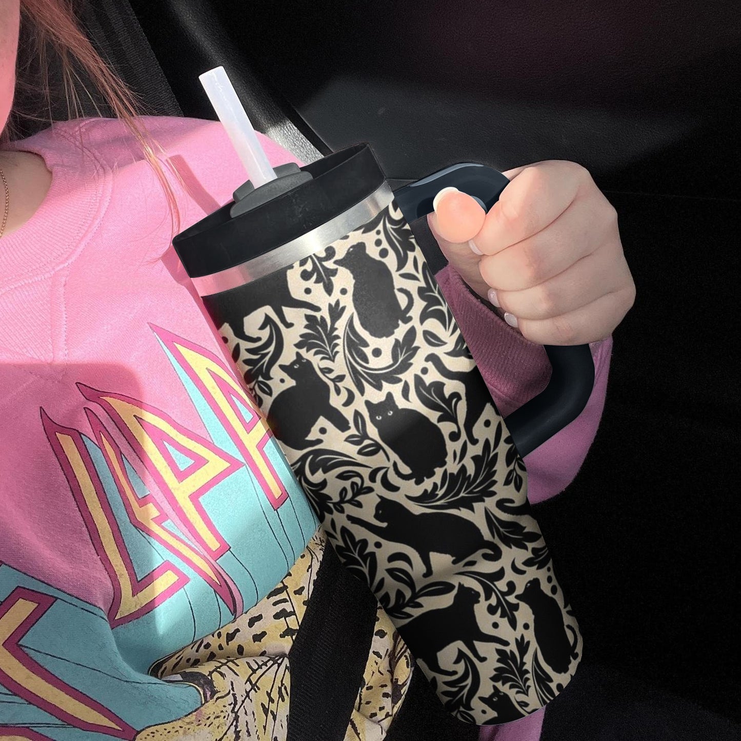 Shineful Tumbler Black Cat Silhouettes