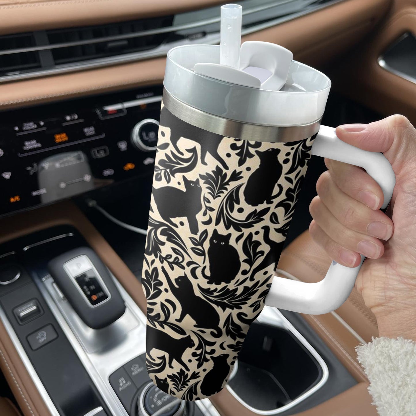 Shineful Tumbler Black Cat Silhouettes