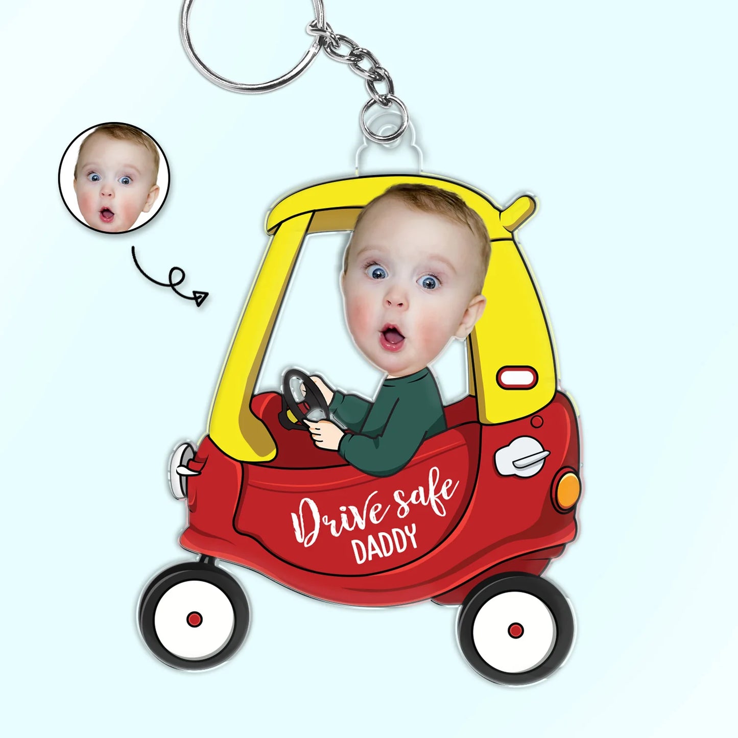 Shineful Acrylic Keychain Custom Photo Drive Safe Daddy
