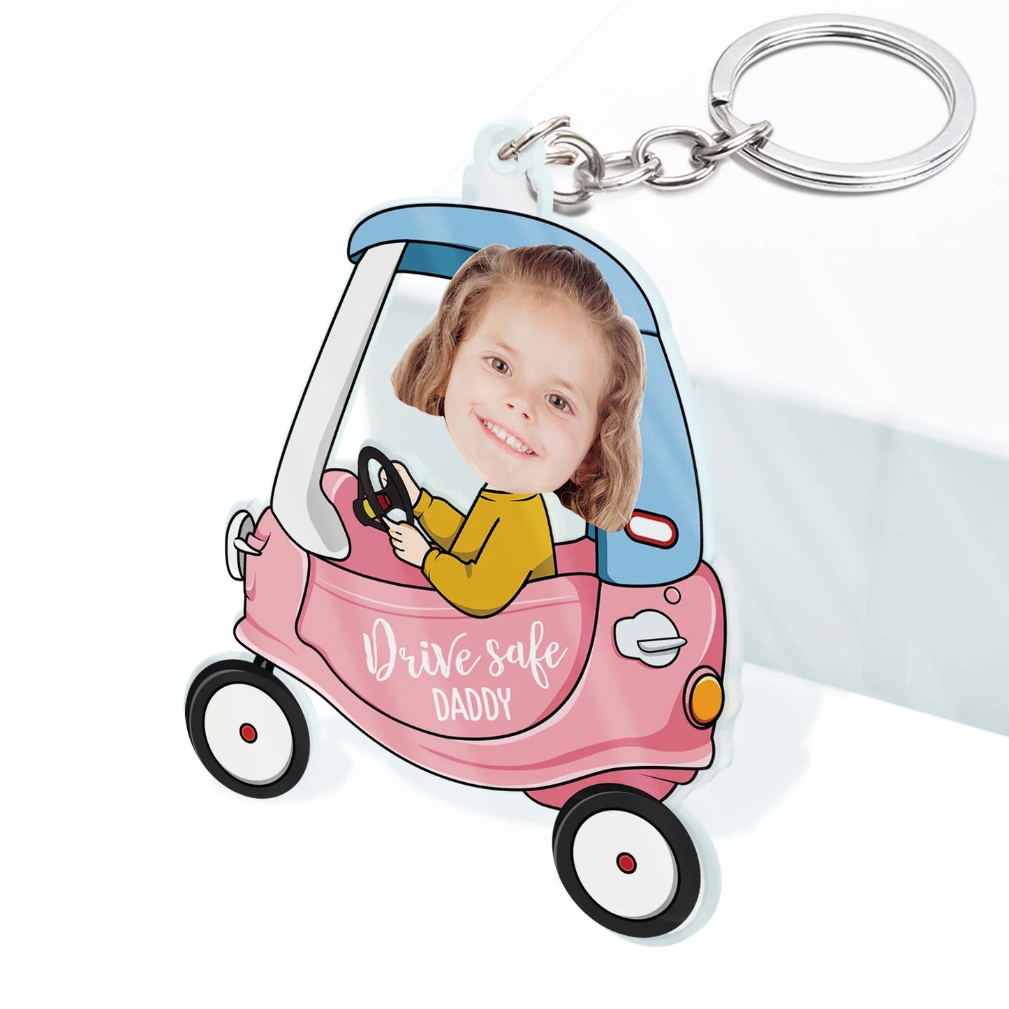 Shineful Acrylic Keychain Custom Photo Drive Safe Daddy