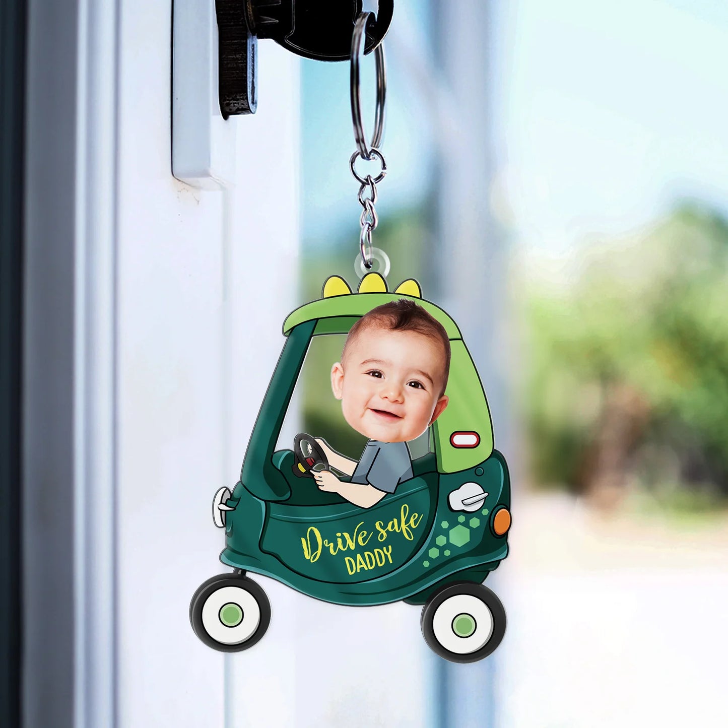 Shineful Acrylic Keychain Custom Photo Drive Safe Daddy
