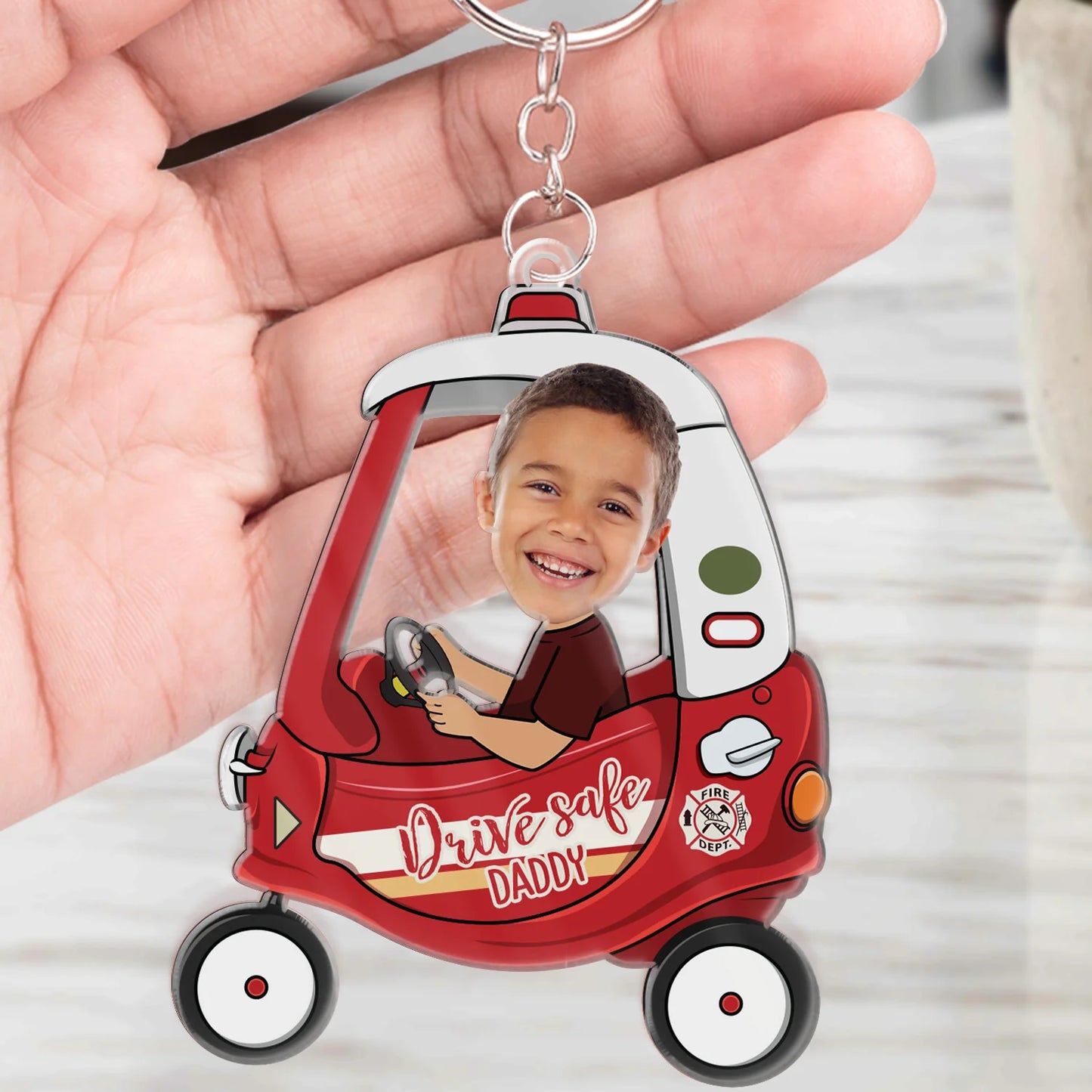Shineful Acrylic Keychain Custom Photo Drive Safe Daddy