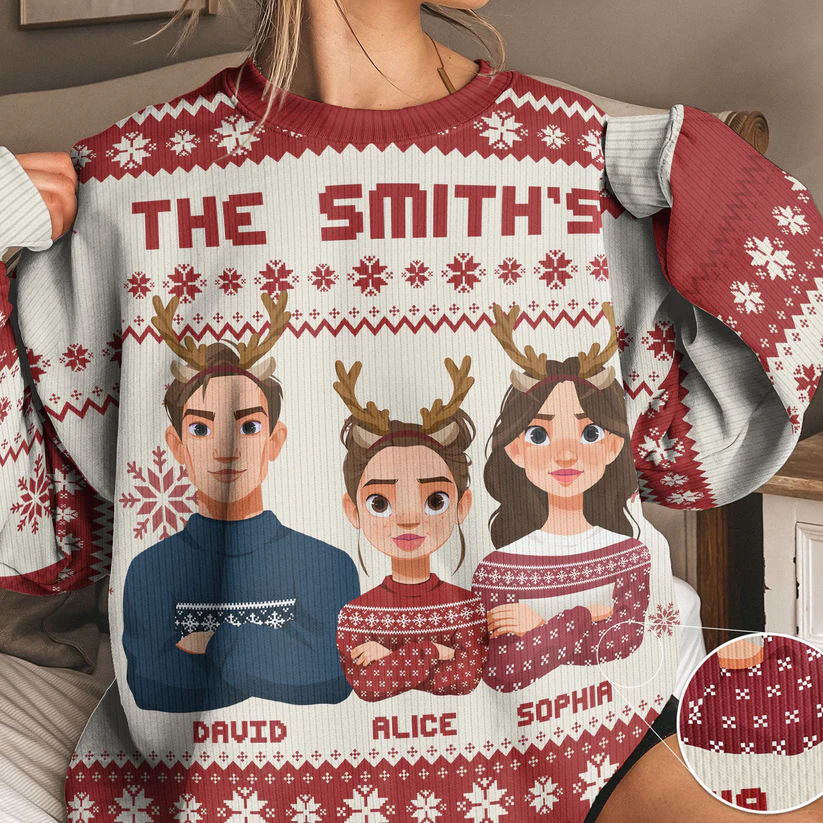 Shineful This Is Our Family - Personalized Ugly Sweater