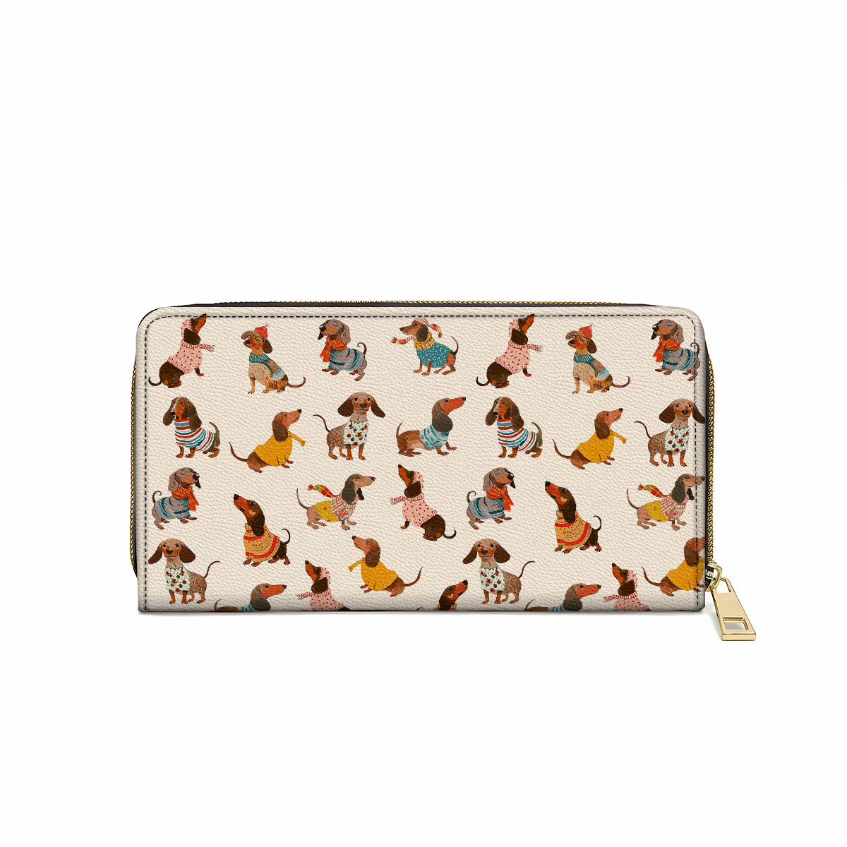 Shineful Leather Clutch Purse With Wristlet Strap Handle Dachshund Fashion Wiener