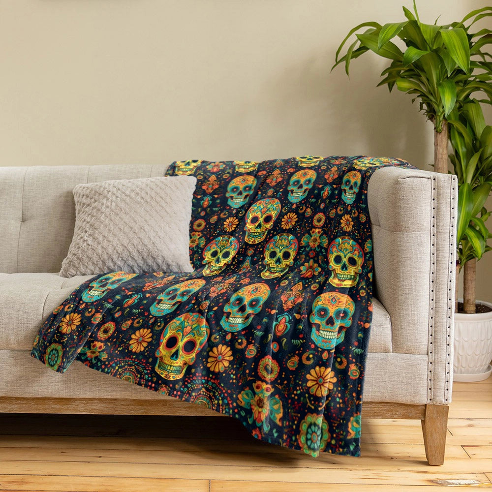 Shineful Fleece Blanket Boho Skull Harmony