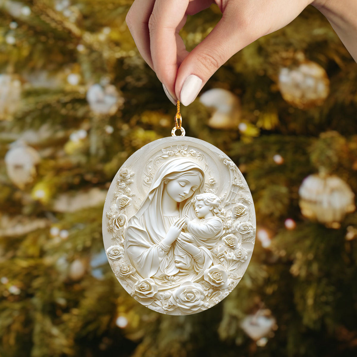 Glänzendes 2D-Acryl-Ornament – Gesegnete Gelassenheit