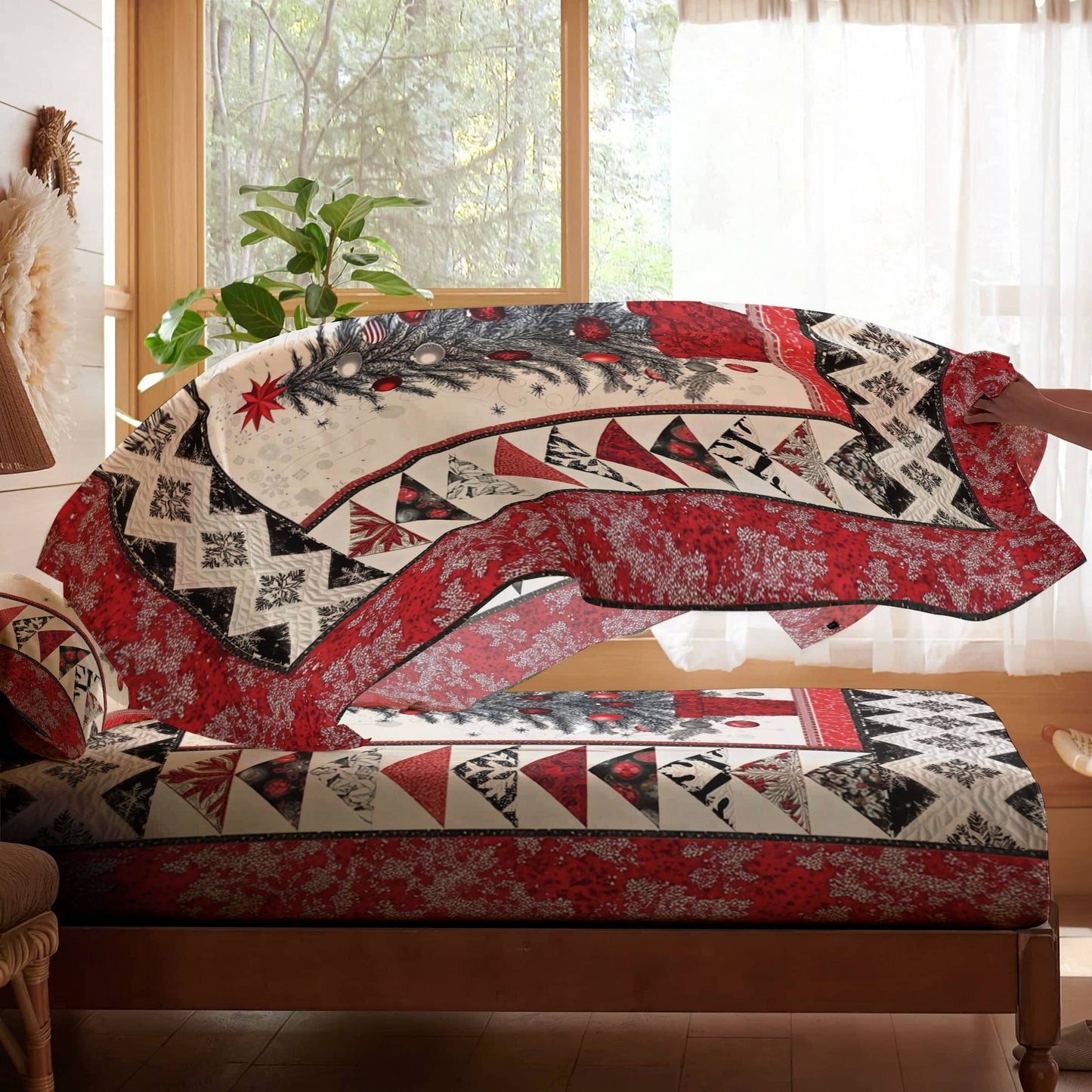 Shineful 4-Piece Bed Sheet Set Holiday Joy