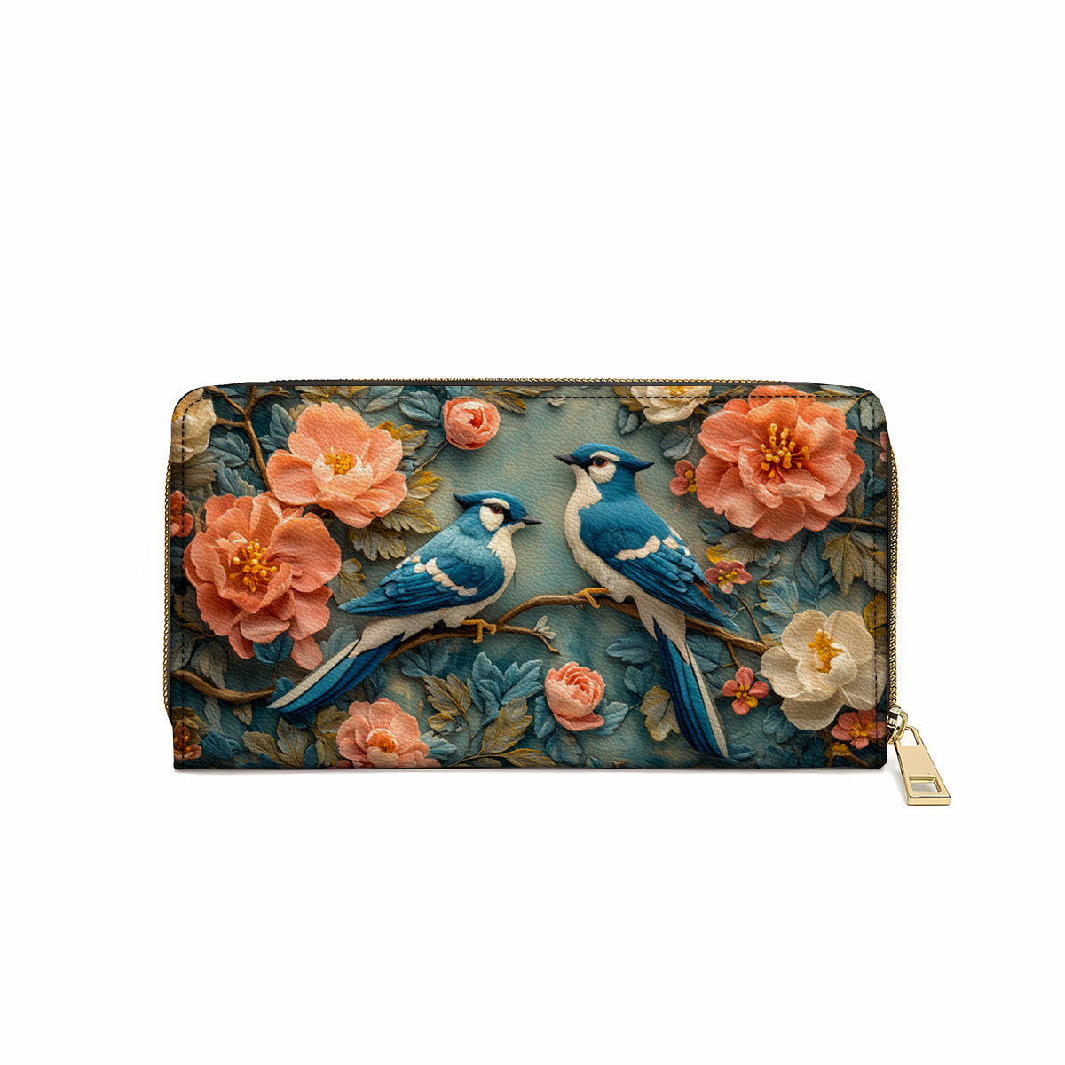 Shineful Leather Clutch Purse With Wristlet Strap Handle Bluejay Serenade