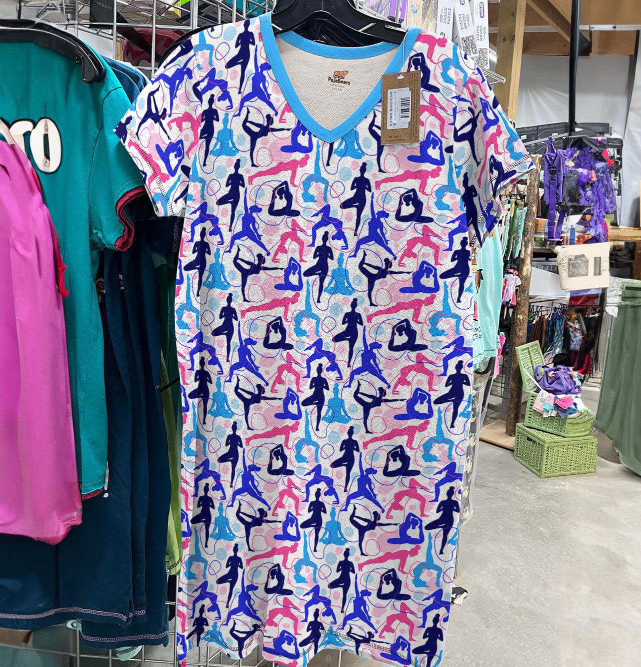 Yoga Shineful® V-Neck Nightshirts Flexible Pose Tl10