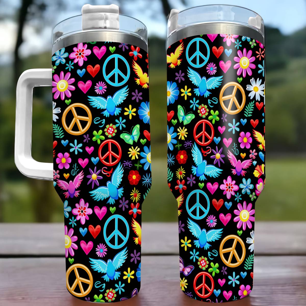 Shineful Tumbler Hippie Peace Love Hope