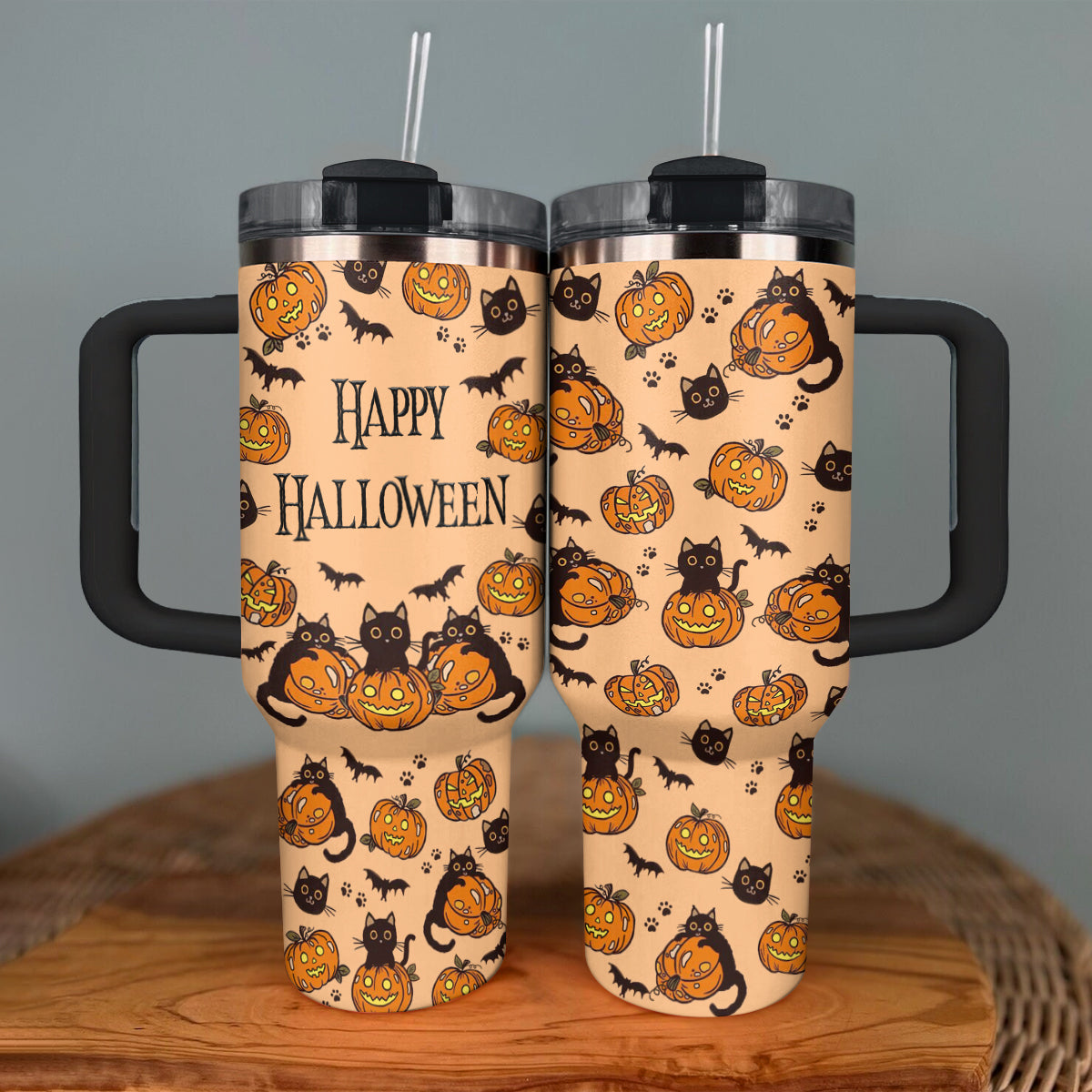Shineful Tumbler Happy Halloween Black Cat