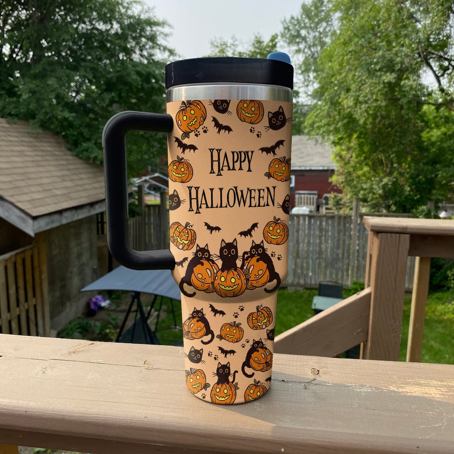 Shineful Tumbler Happy Halloween Black Cat