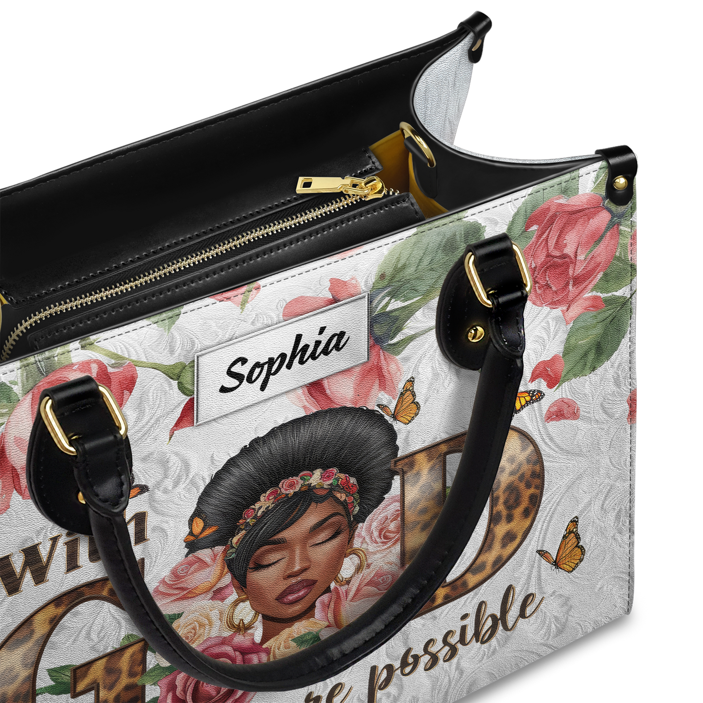 Shineful Leather Bag Floral Hummingbird Elegance