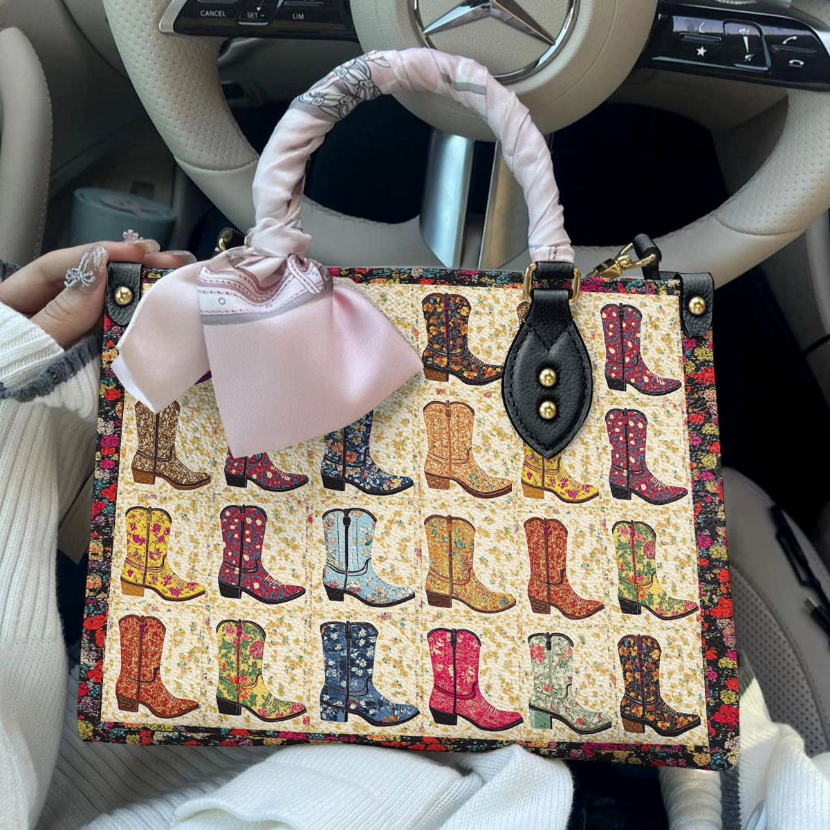 Shineful Leather Bag Floral Cowgirl Dreams
