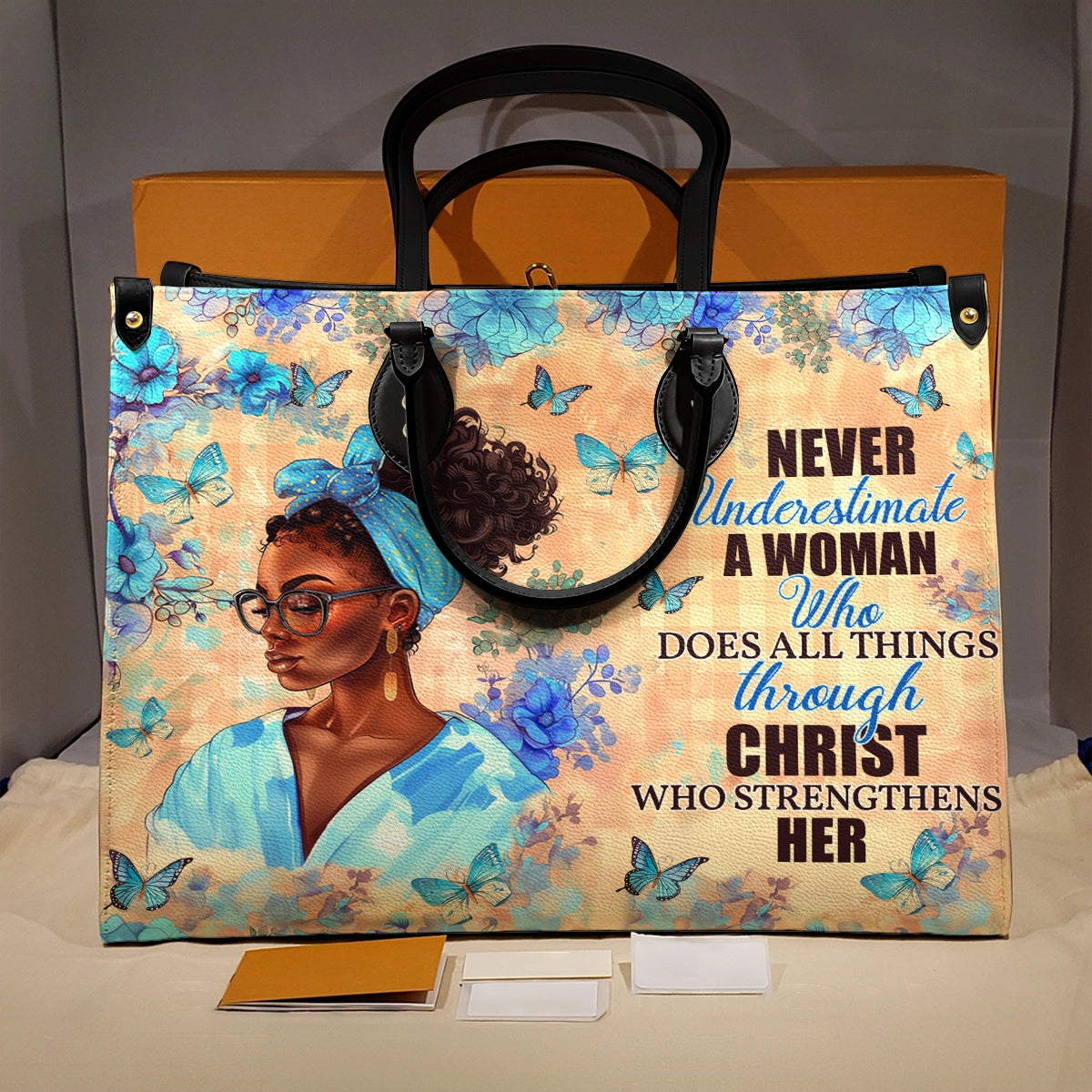 Shineful Leather Bag Blessed & Strong Woman