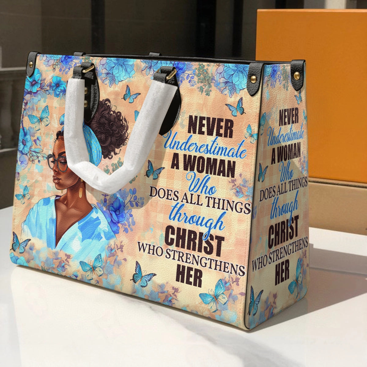 Shineful Leather Bag Blessed & Strong Woman