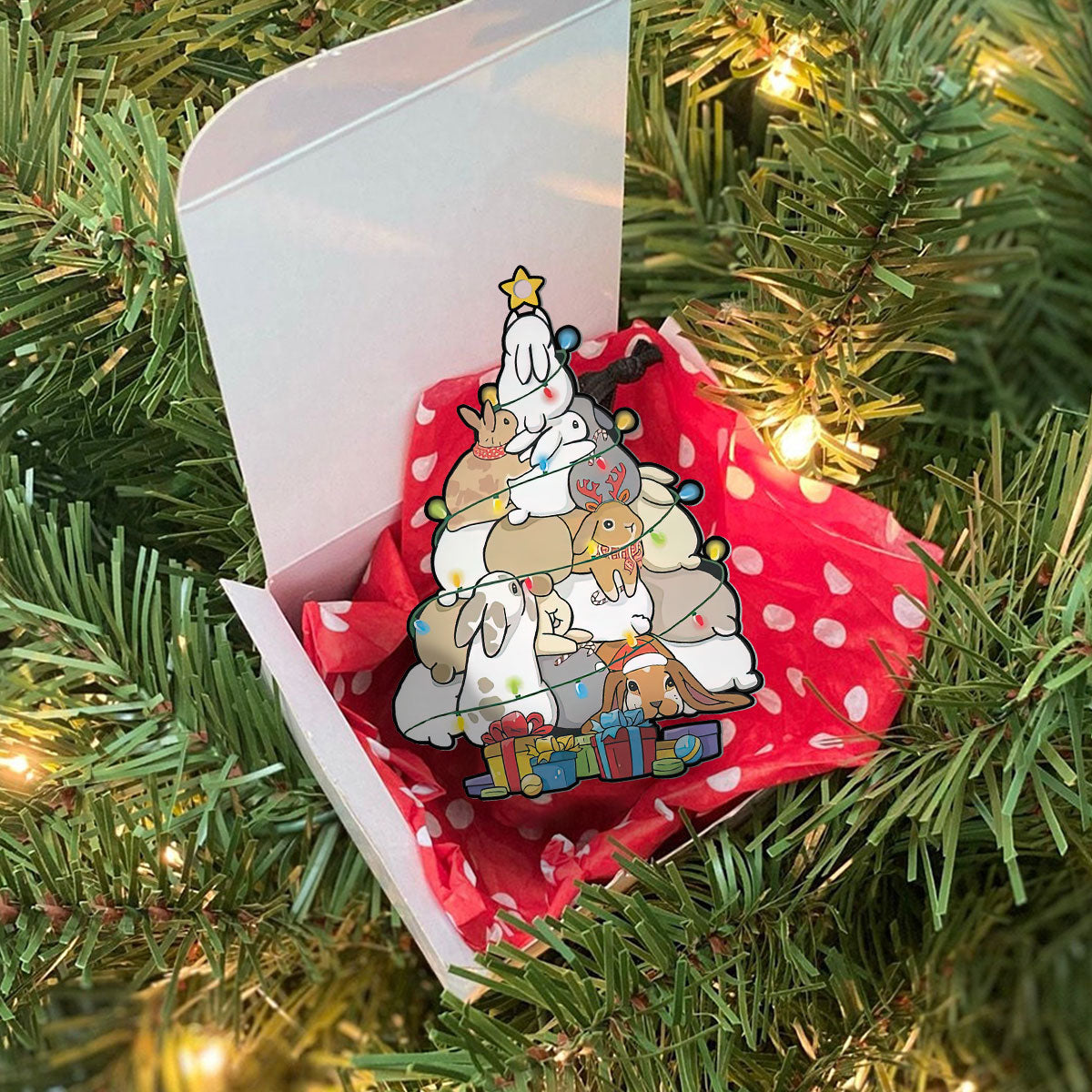 Bunnies Christmas Tree Sunflower Ornament Shineful® Decoration Gift Qd5