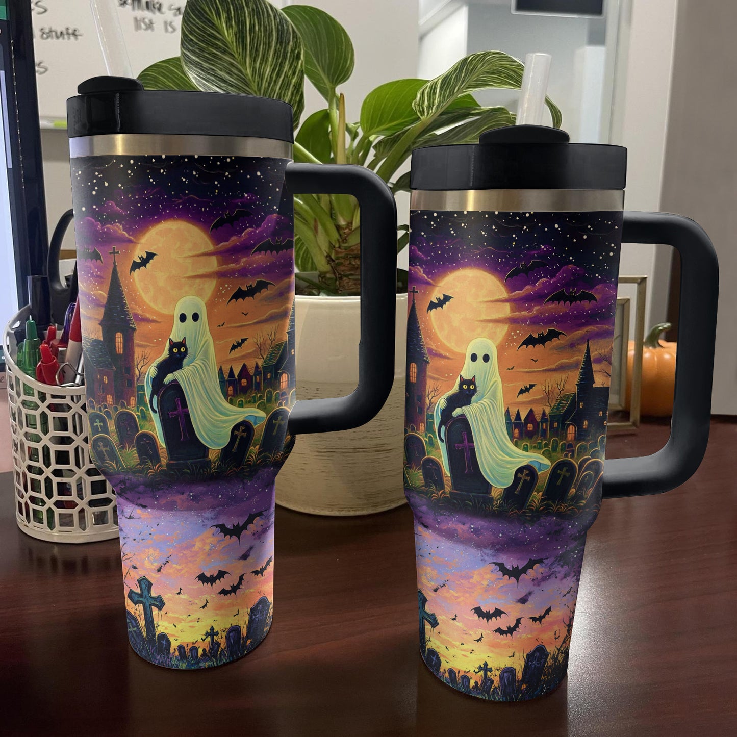 Shineful Tumbler Cat In Ghost Hands