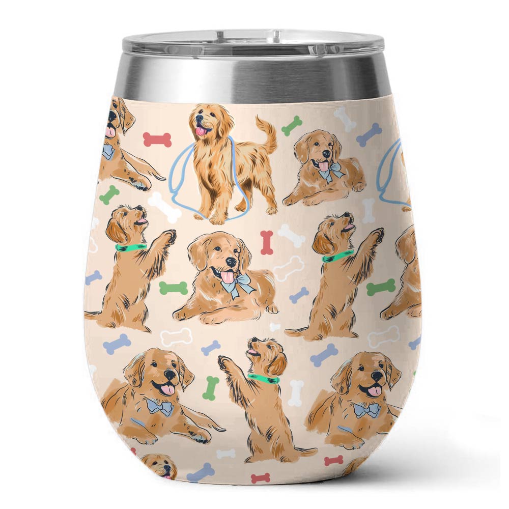 Dog 12 Oz Shineful™ Golden Retriever Nl09 12Oz Tumbler