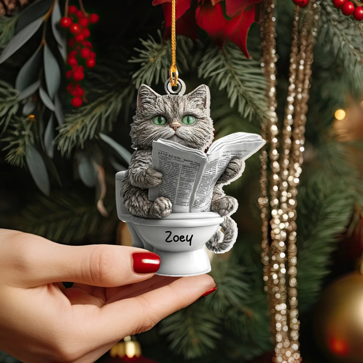 Glänzendes Acryl-Ornament „Purrfectly Quirky Cat“