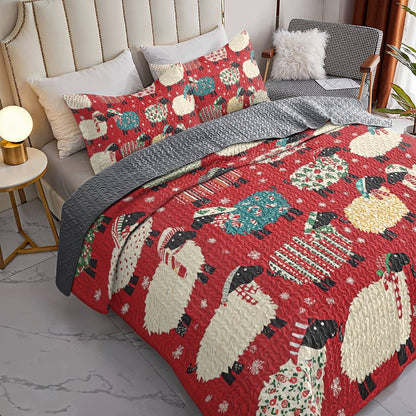 Shineful All Season Quilt 3-teiliges Set - Weihnachtsschaf