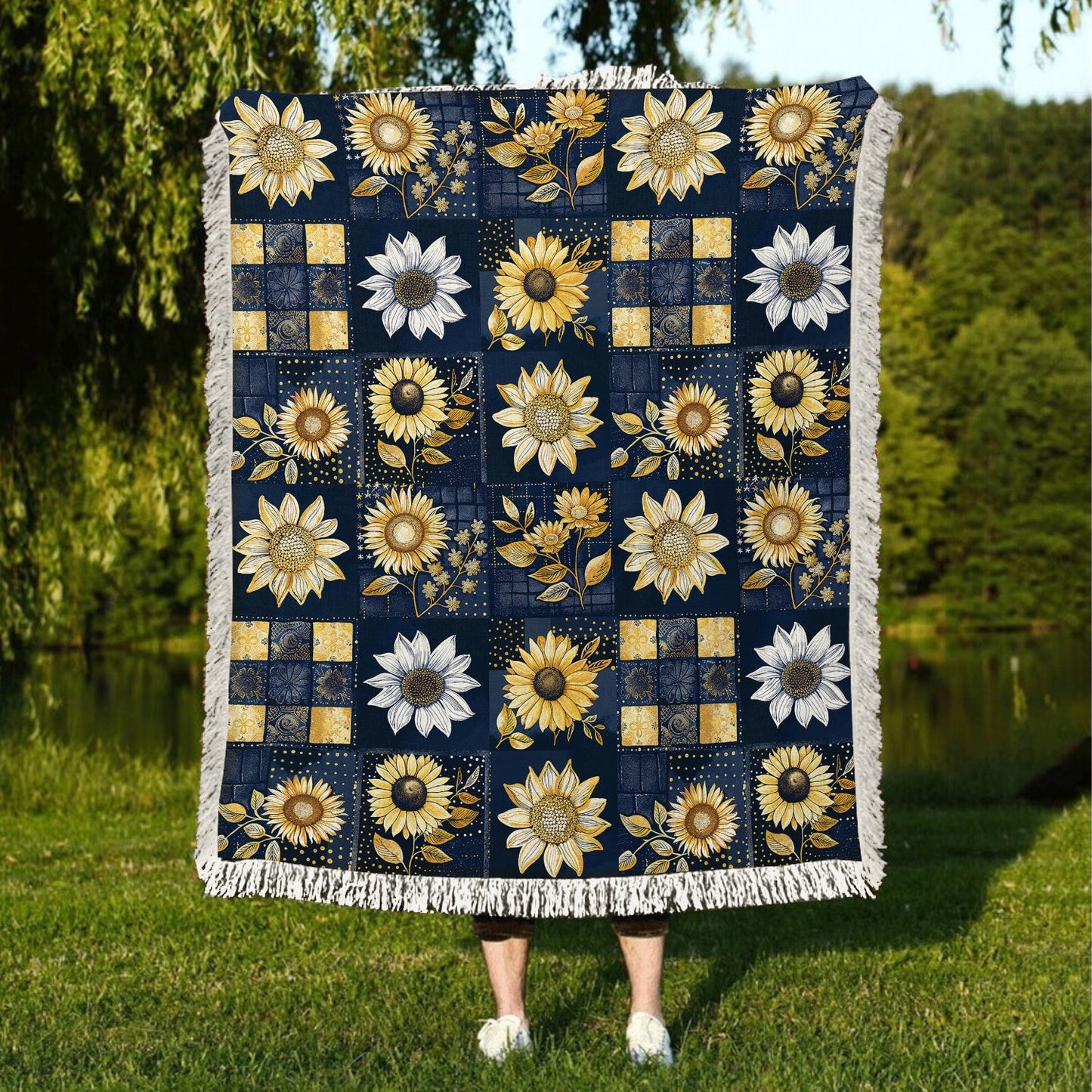 Shineful Woven Tapestry Throw Blanket - Inelegance Sunflowers